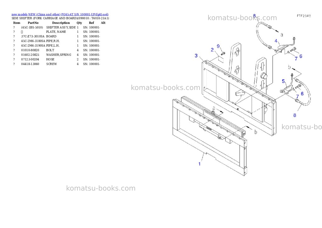 Komatsu fg45-at s/n 100001-up Parts catalog cover Page 6 Komatsu fg45-at s/n 100001-up Parts catalog cover Page 6