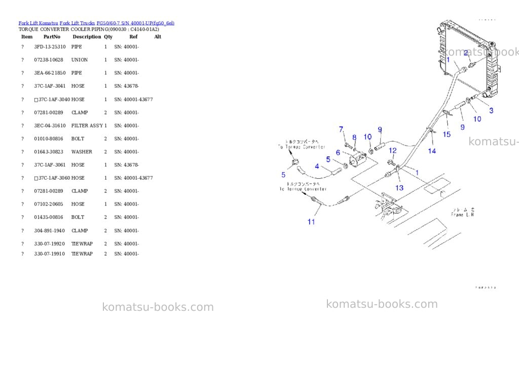 Komatsu fg50/60-7 s/n 40001-up Parts catalog cover Page 8 Komatsu fg50/60-7 s/n 40001-up Parts catalog cover Page 8
