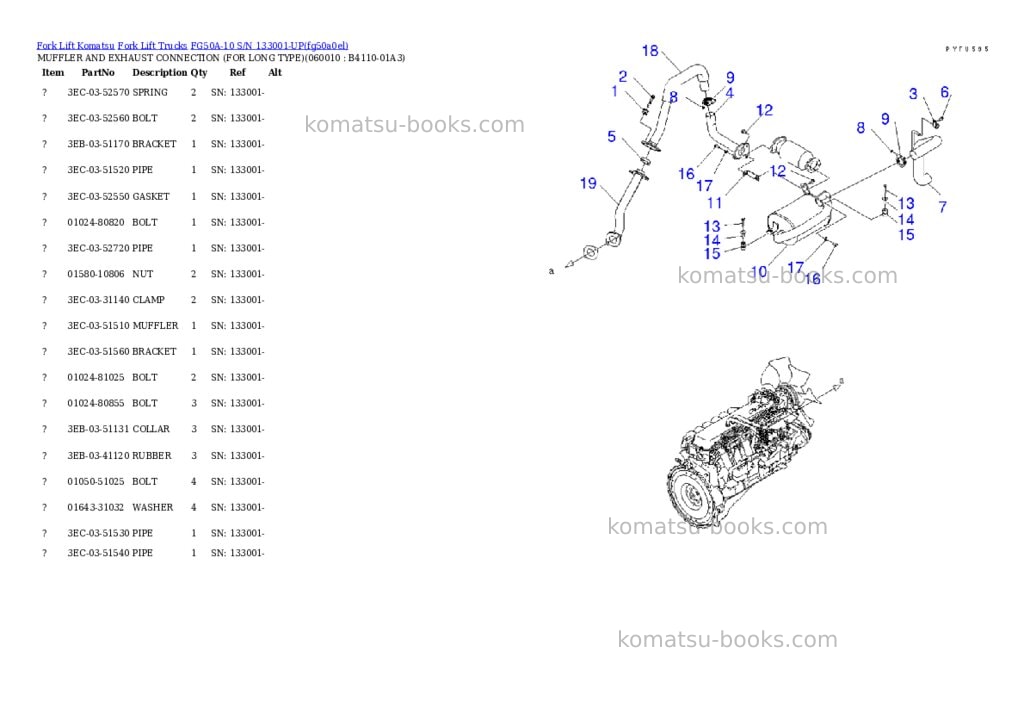 Komatsu fg50a-10 s/n 133001-up Parts catalog cover Page 8