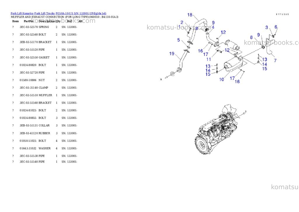Komatsu fg50a-10-us s/n 133001-up Parts catalog cover Page 5