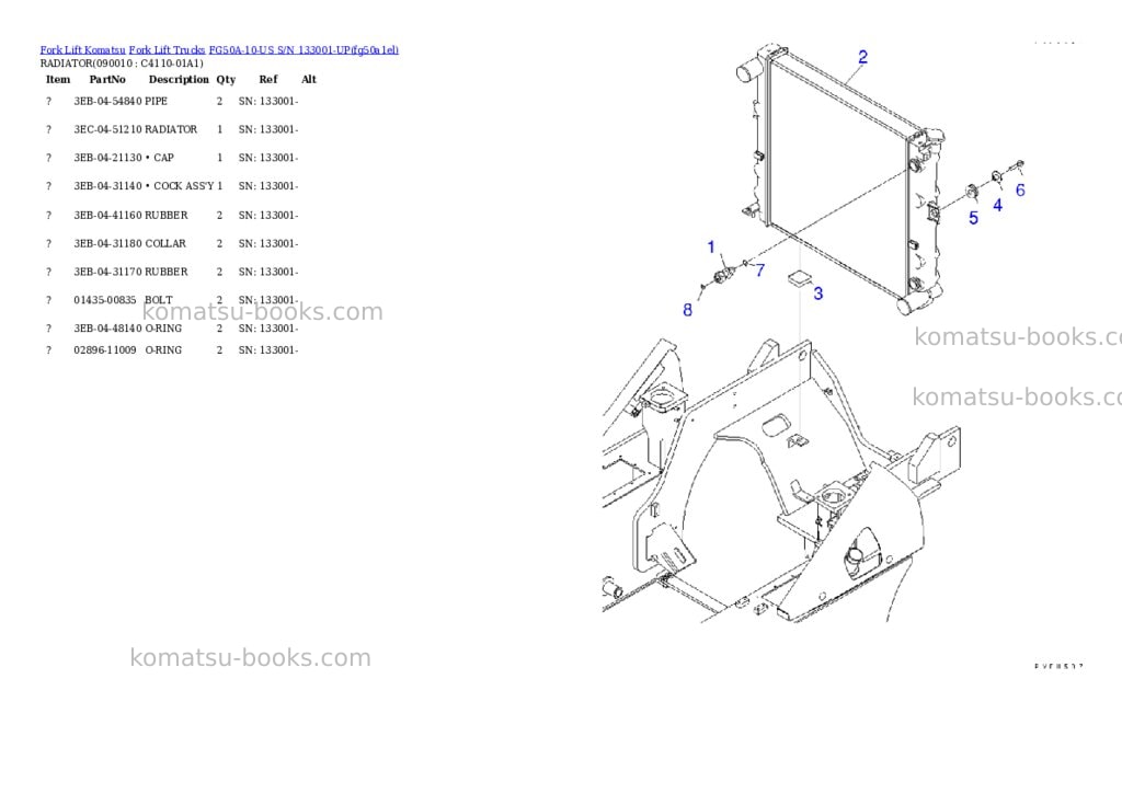 Komatsu fg50a-10-us s/n 133001-up Parts catalog cover Page 6