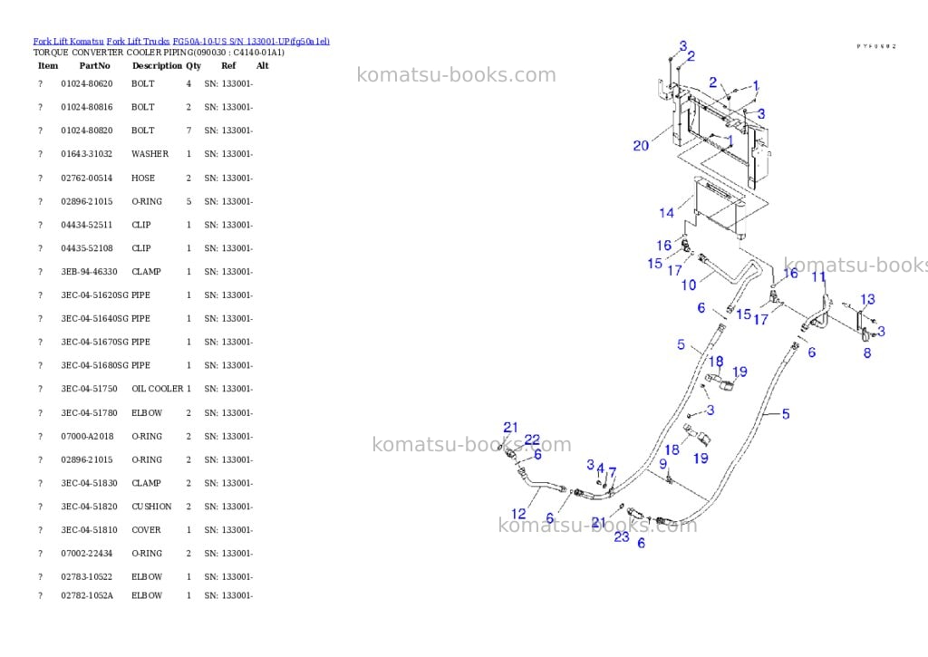 Komatsu fg50a-10-us s/n 133001-up Parts catalog cover Page 8