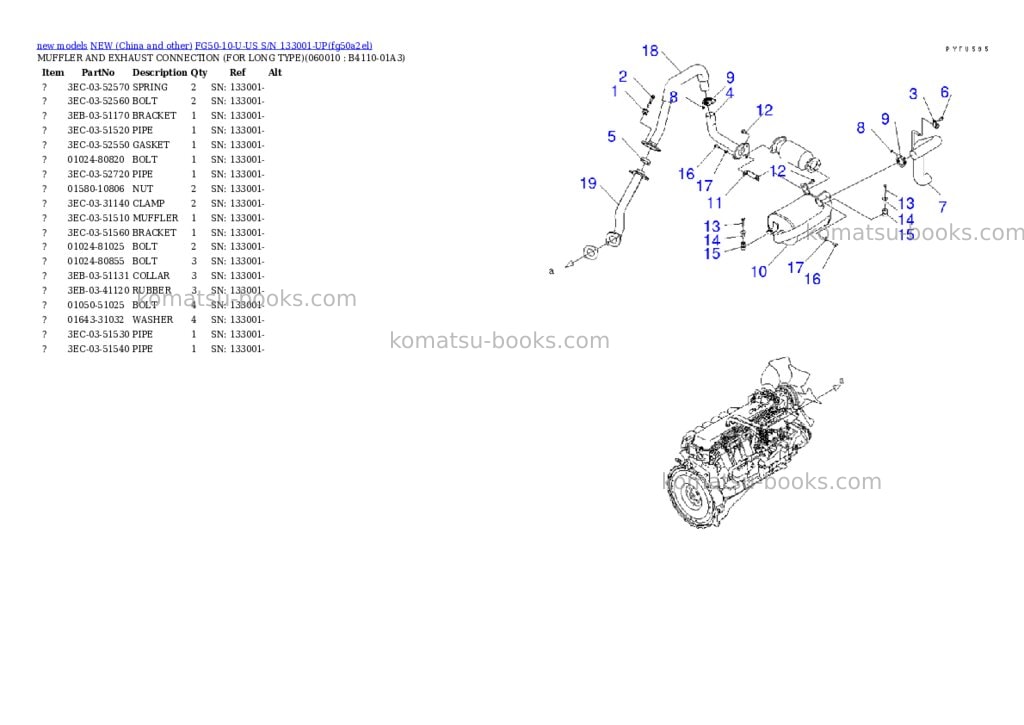 Komatsu fg50-10-u-us s/n 133001-up Parts catalog cover Page 6