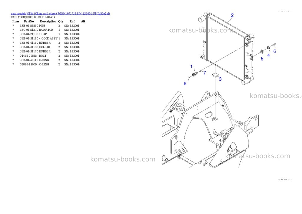 Komatsu fg50-10-u-us s/n 133001-up Parts catalog cover Page 7