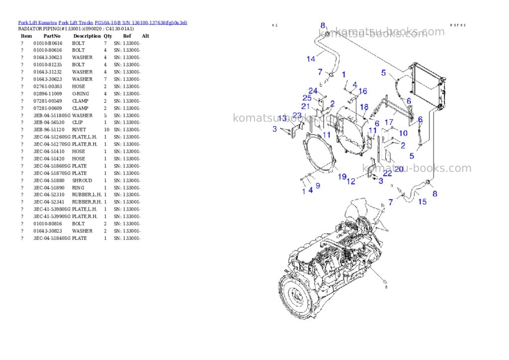 Komatsu FG50A-10-B S/N 136100-137636 Parts catalog cover Page 10