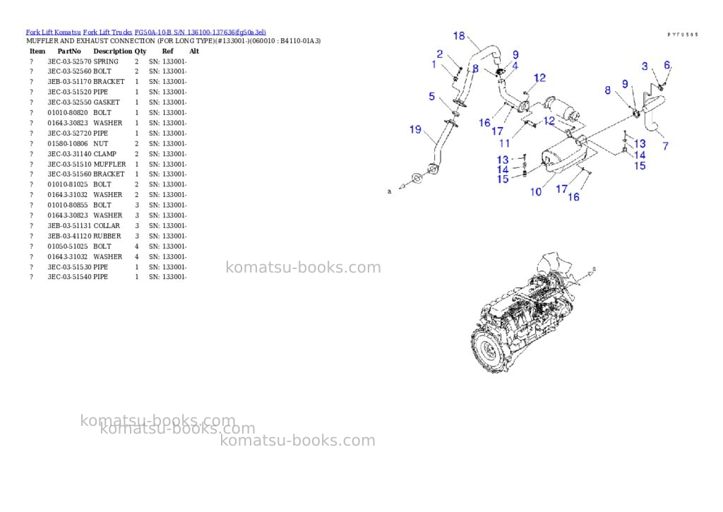 Komatsu FG50A-10-B S/N 136100-137636 Parts catalog cover Page 7