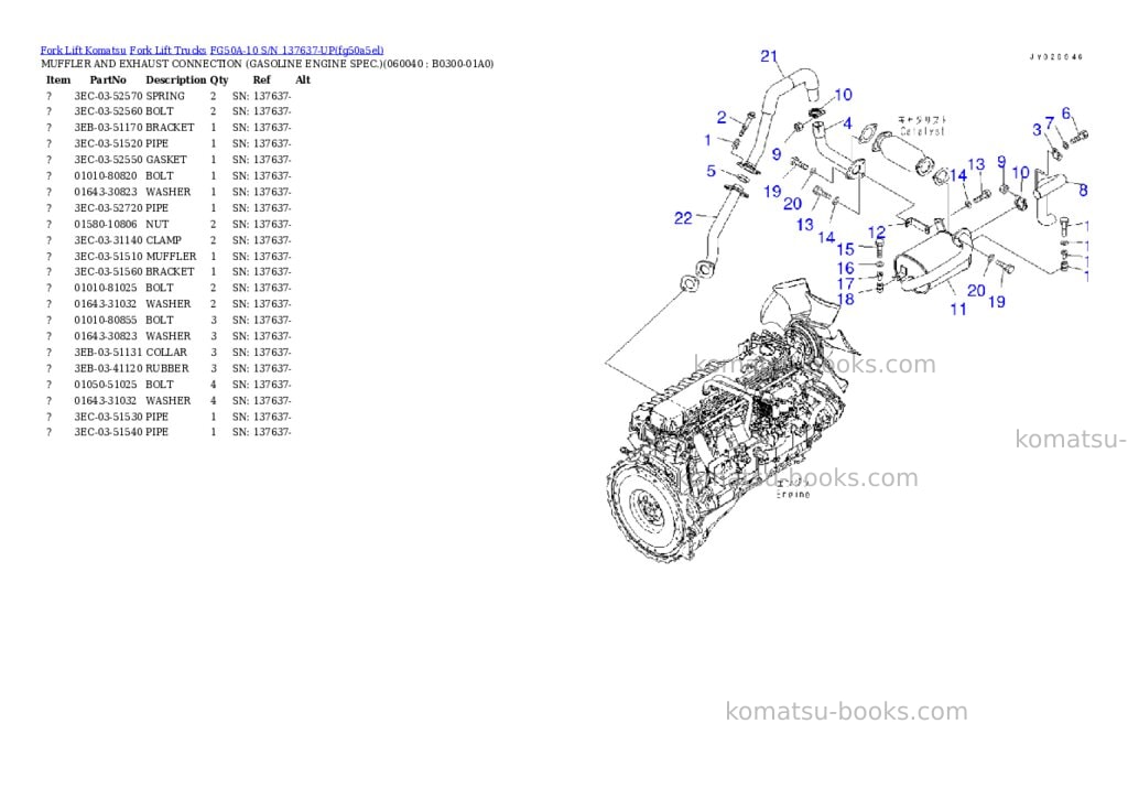 Komatsu FG50A-10 S/N 137637-UP Parts catalog cover Page 6