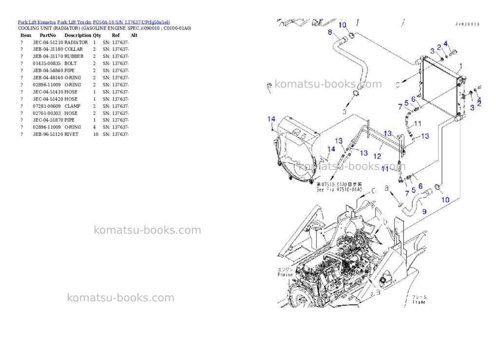 Komatsu FG50A-10 S/N 137637-UP Parts catalog cover Page 8