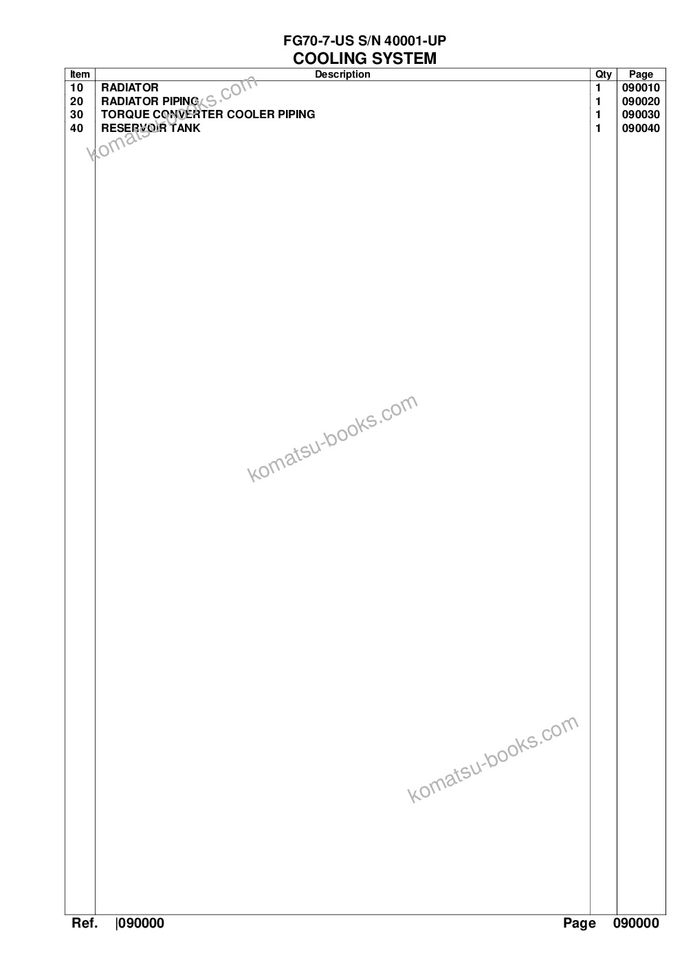Komatsu fg70-7-us s/n 40001-up Parts catalog cover Page 8 Komatsu fg70-7-us s/n 40001-up Parts catalog cover Page 8