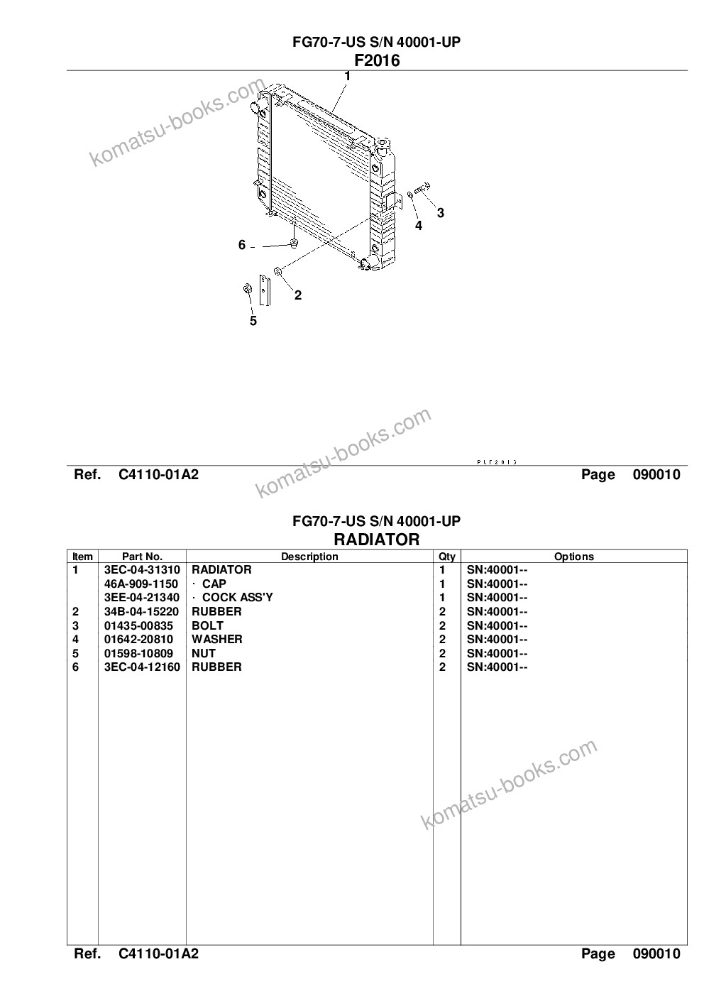 Komatsu fg70-7-us s/n 40001-up Parts catalog cover Page 9 Komatsu fg70-7-us s/n 40001-up Parts catalog cover Page 9