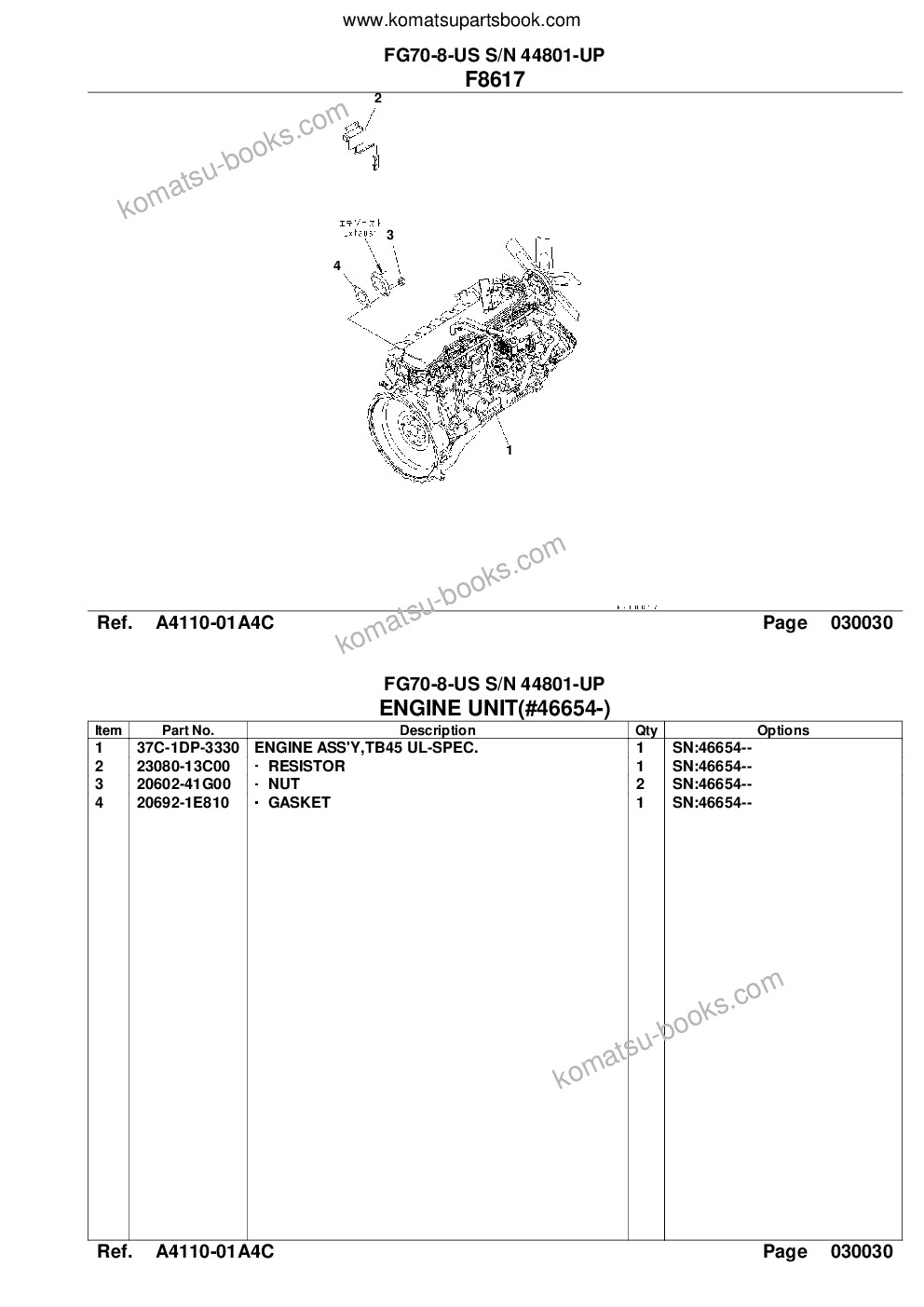 Komatsu fg70-8-us s/n 44801-up Parts catalog cover Page 5