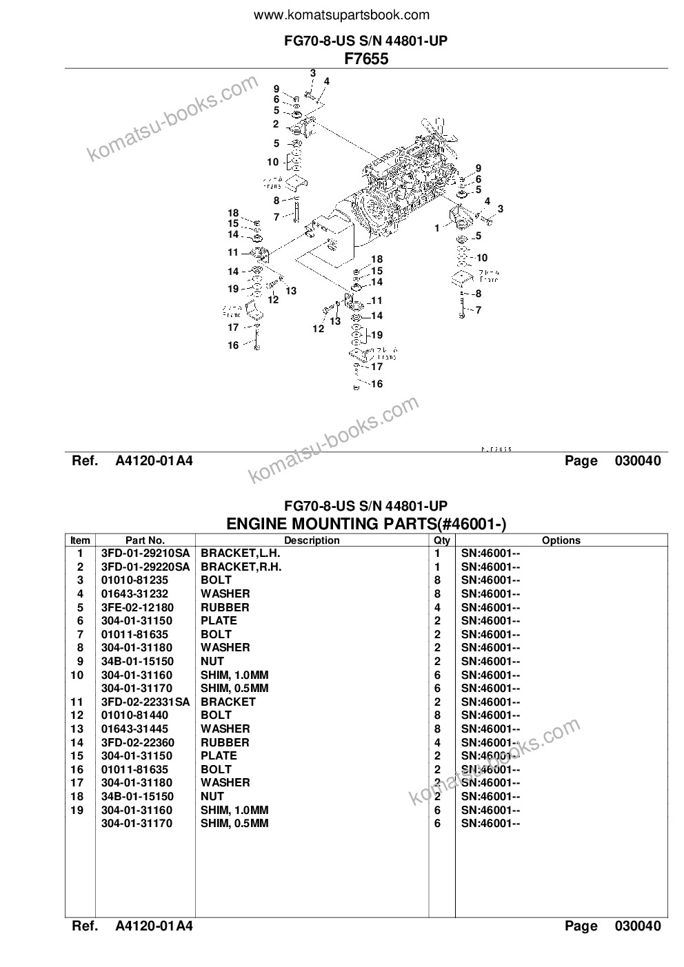 Komatsu fg70-8-us s/n 44801-up Parts catalog cover Page 6