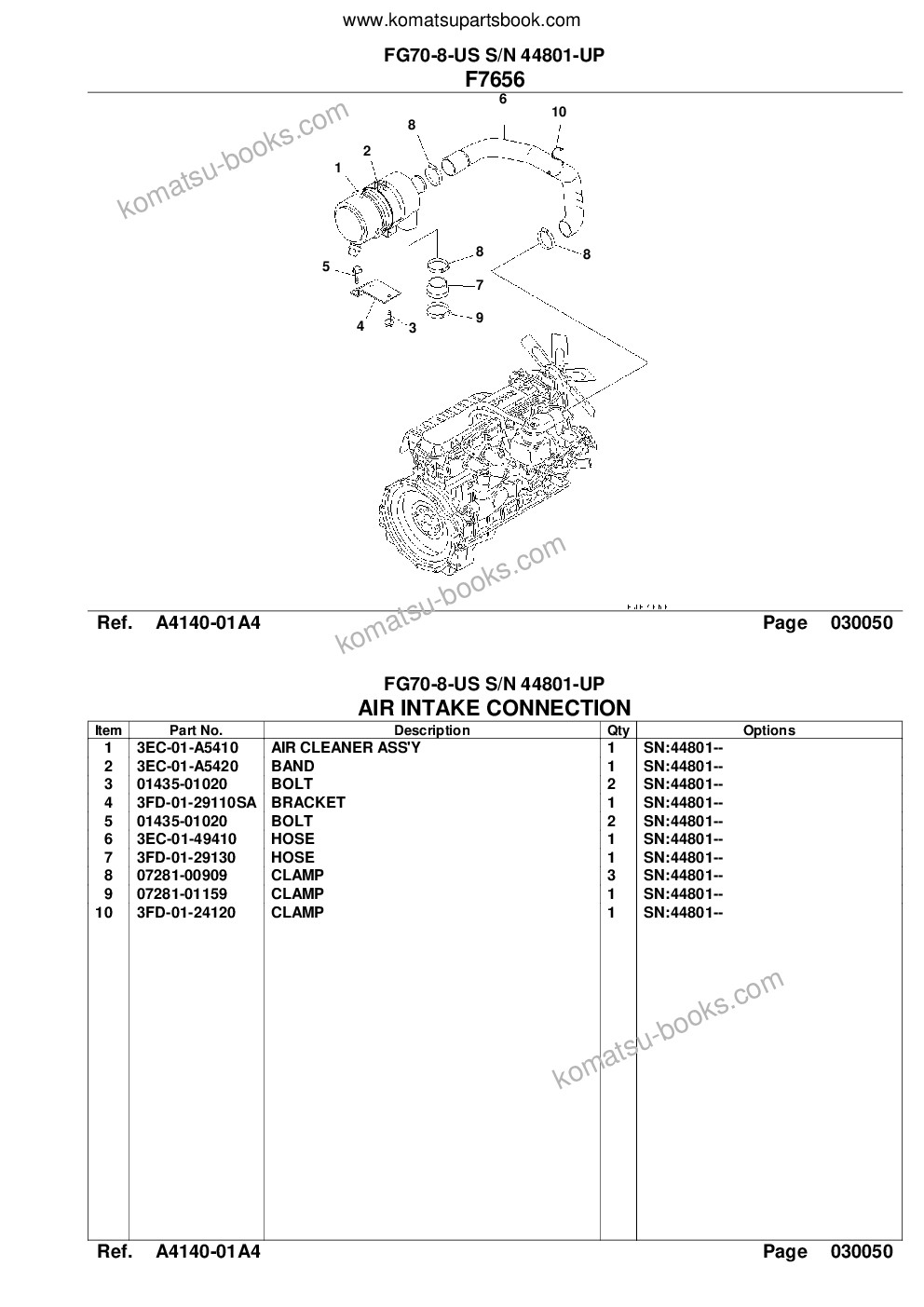 Komatsu fg70-8-us s/n 44801-up Parts catalog cover Page 7