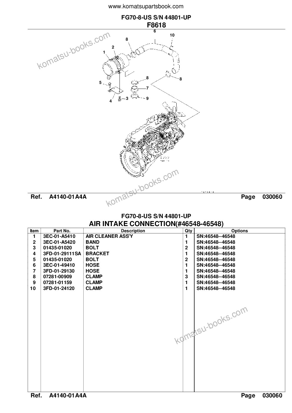 Komatsu fg70-8-us s/n 44801-up Parts catalog cover Page 8