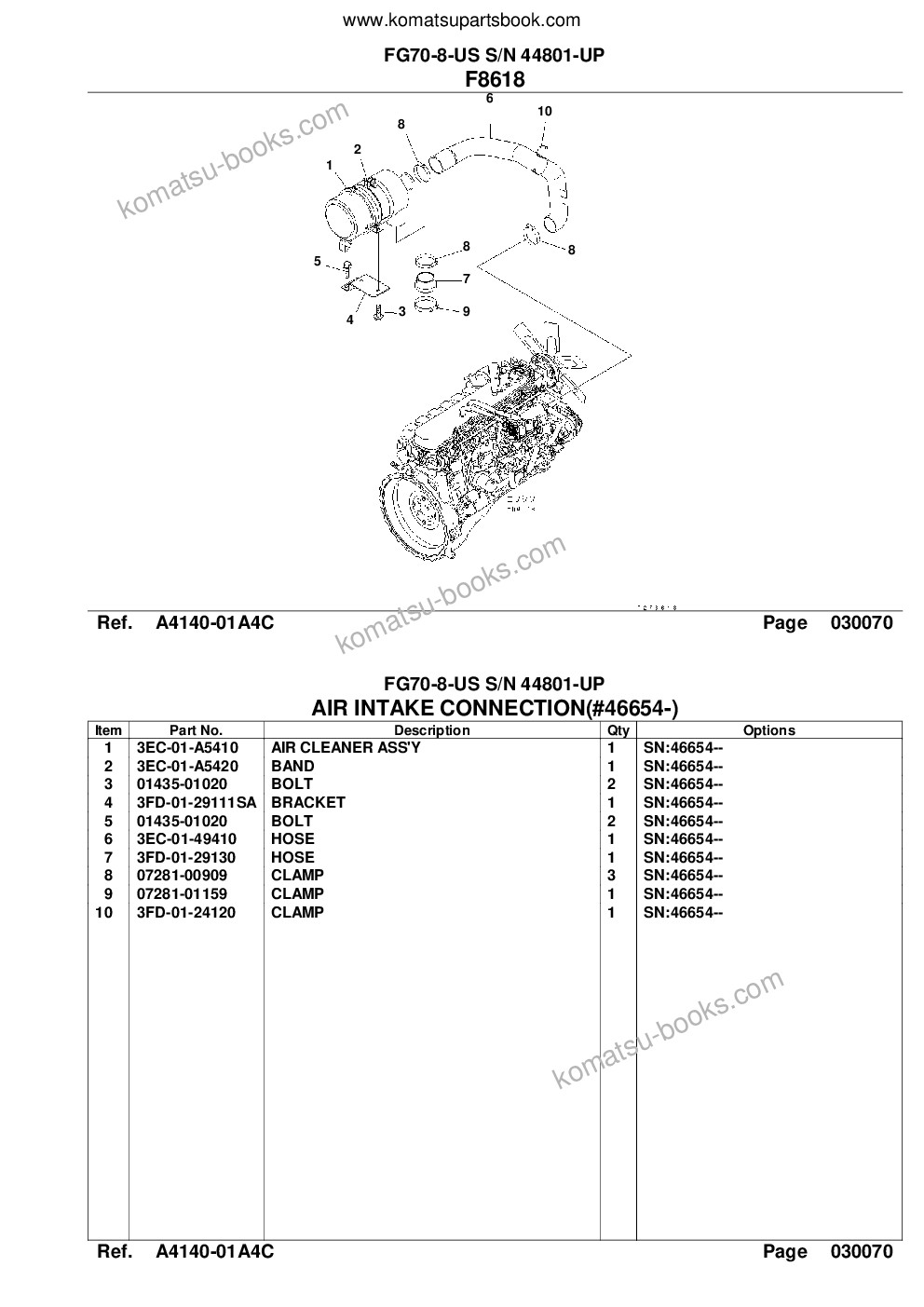 Komatsu fg70-8-us s/n 44801-up Parts catalog cover Page 9