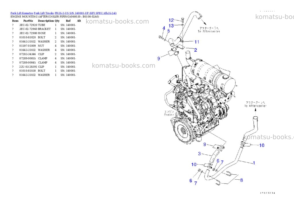 Komatsu FH35-2-US S/N 140001-UP (KFI SPEC.) Parts catalog cover Page 3