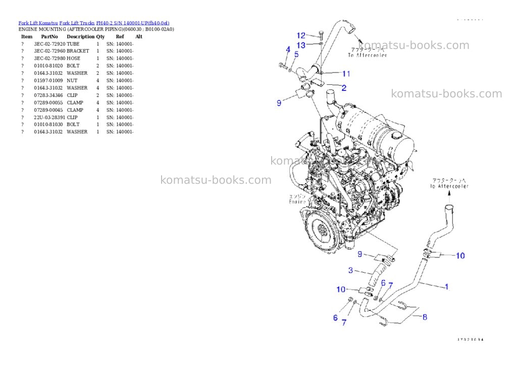 Komatsu FH40-2 S/N 140001-UP Parts catalog cover Page 4