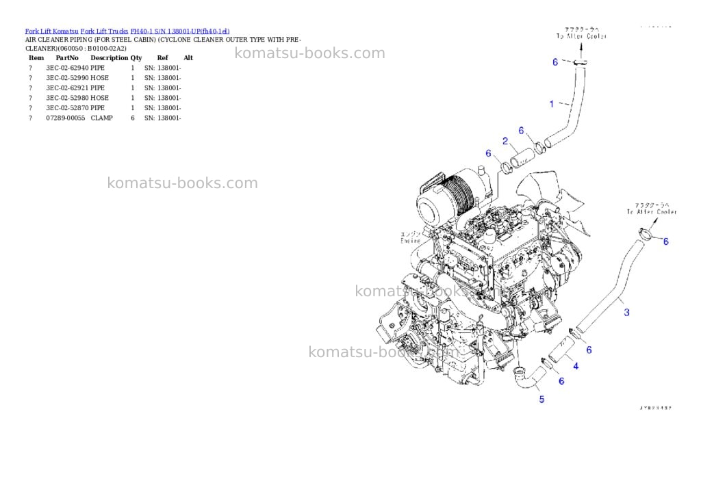 Komatsu FH40-1 S/N 138001-UP Parts catalog cover Page 5