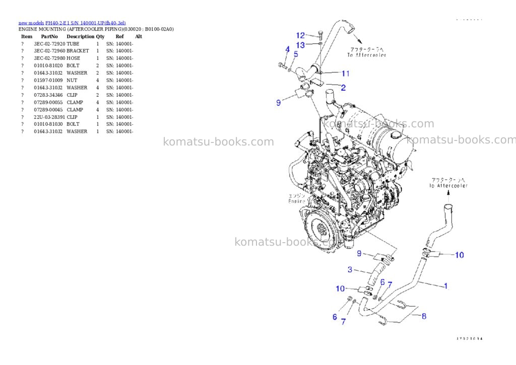 Komatsu FH40-2-E1 S/N 140001-UP Parts catalog cover Page 2 Komatsu FH40-2-E1 S/N 140001-UP Parts catalog cover Page 2