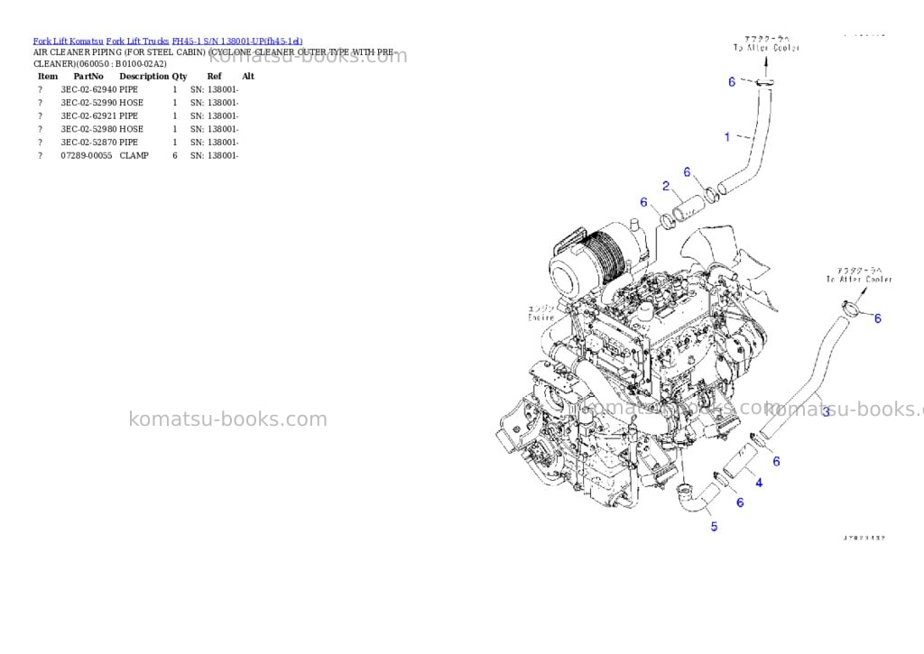 Komatsu FH45-1 S/N 138001-UP Parts catalog cover Page 5