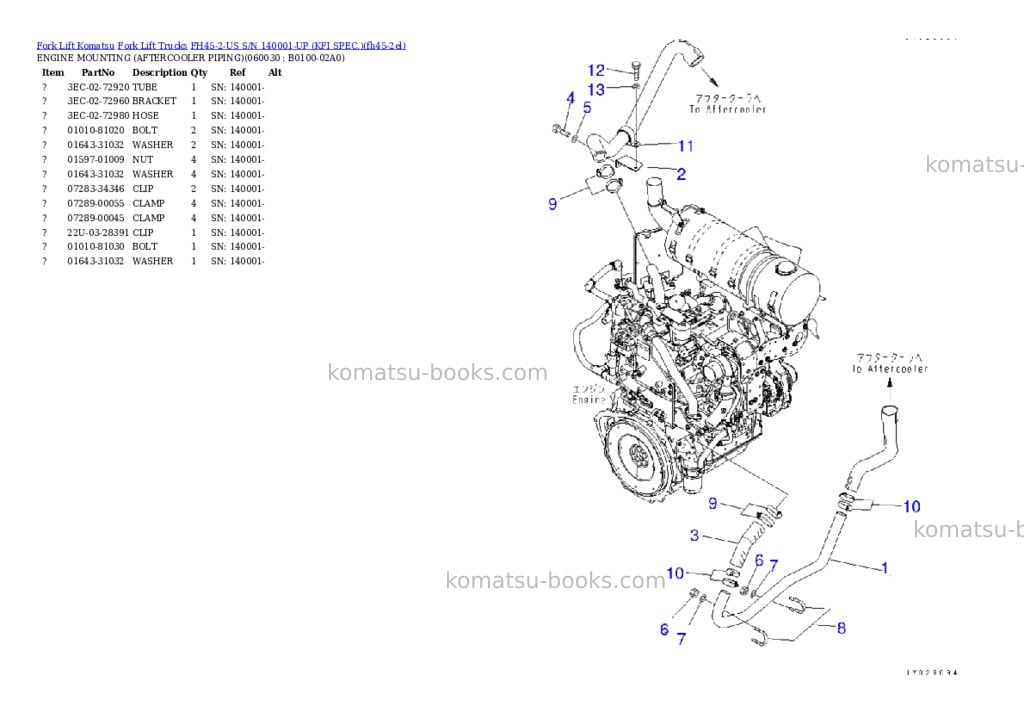 Komatsu FH45-2-US S/N 140001-UP (KFI SPEC.) Parts catalog cover Page 3