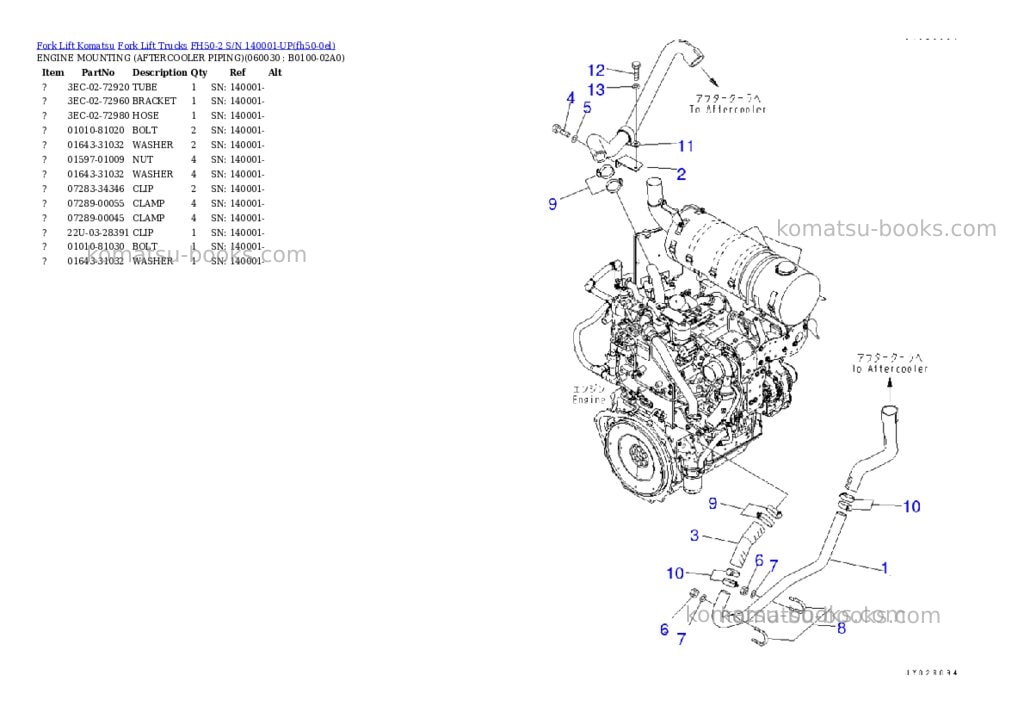 Komatsu FH50-2 S/N 140001-UP Parts catalog cover Page 4
