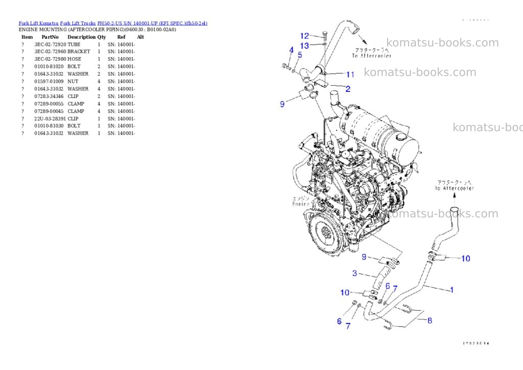 Komatsu FH50-2-US S/N 140001-UP (KFI SPEC.) Parts catalog cover Page 3