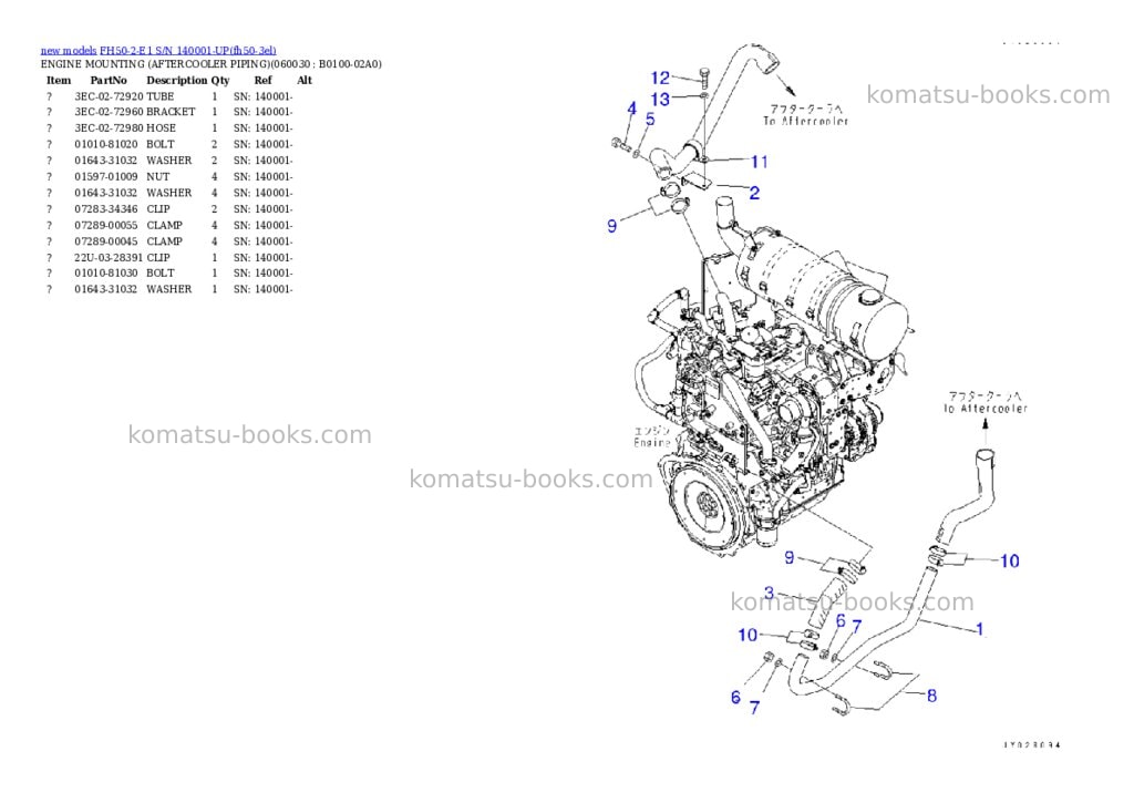 Komatsu FH50-2-E1 S/N 140001-UP Parts catalog cover Page 6 Komatsu FH50-2-E1 S/N 140001-UP Parts catalog cover Page 6