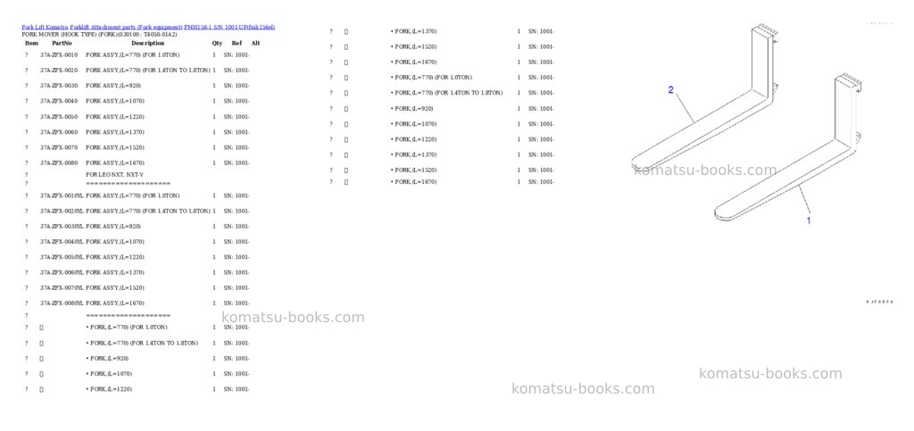 Komatsu fmh156-1 s/n 1001-up Parts catalog cover Page 10