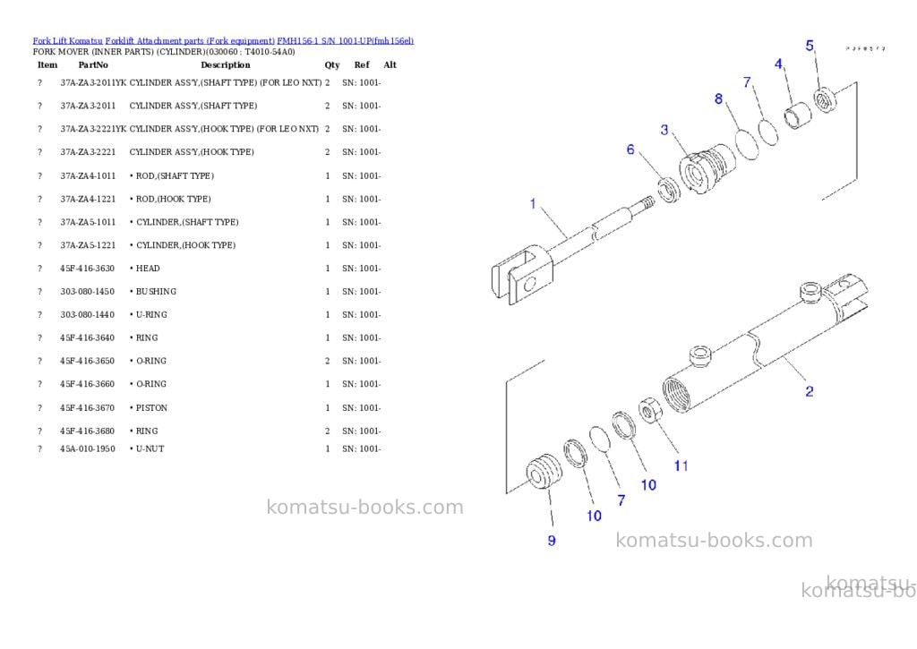 Komatsu fmh156-1 s/n 1001-up Parts catalog cover Page 6