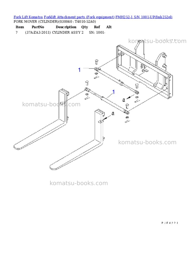 Komatsu fmh252-1 s/n 1001-up Parts catalog cover Page 3