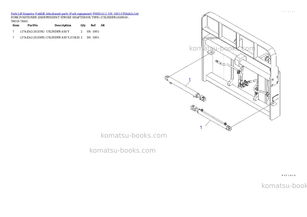Komatsu fmh2a1-2 s/n 1001-up Parts catalog cover Page 5