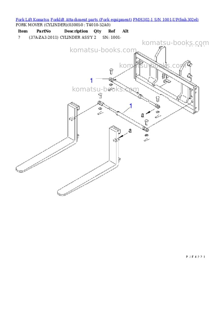 Komatsu fmh302-1 s/n 1001-up Parts catalog cover Page 4