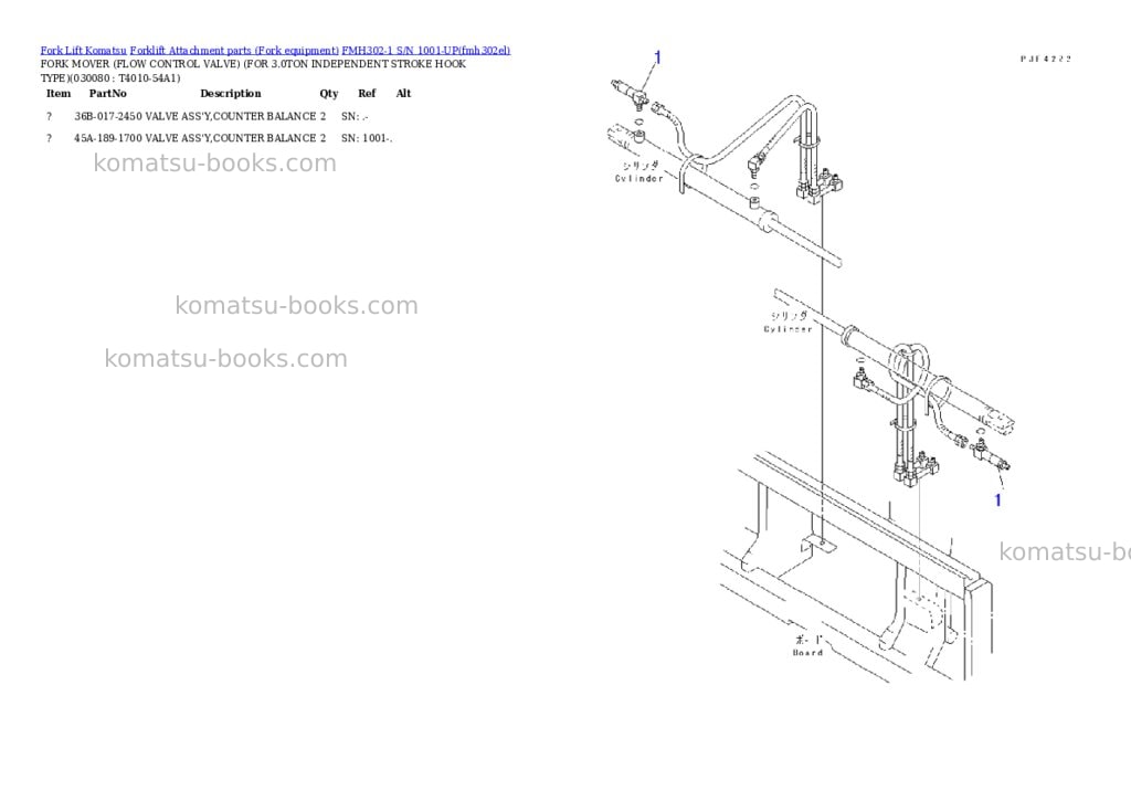 Komatsu fmh302-1 s/n 1001-up Parts catalog cover Page 7