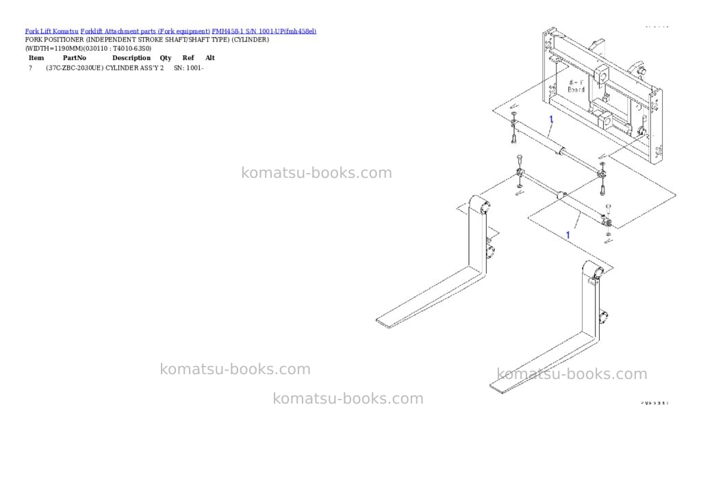 Komatsu fmh458-1 s/n 1001-up Parts catalog cover Page 10
