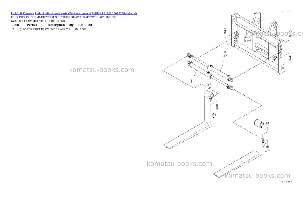 Komatsu fmh5a1-1 s/n 1001-up Parts catalog cover Page 11
