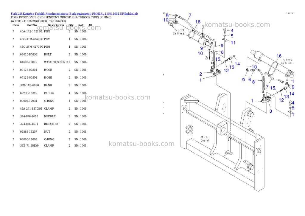 Komatsu fmh5a1-1 s/n 1001-up Parts catalog cover Page 8