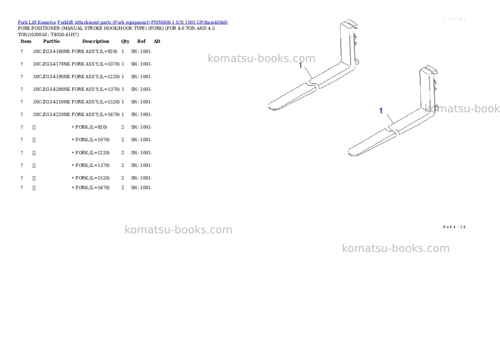 Komatsu fmm408-1 s/n 1001-up Parts catalog cover Page 5 Komatsu fmm408-1 s/n 1001-up Parts catalog cover Page 5