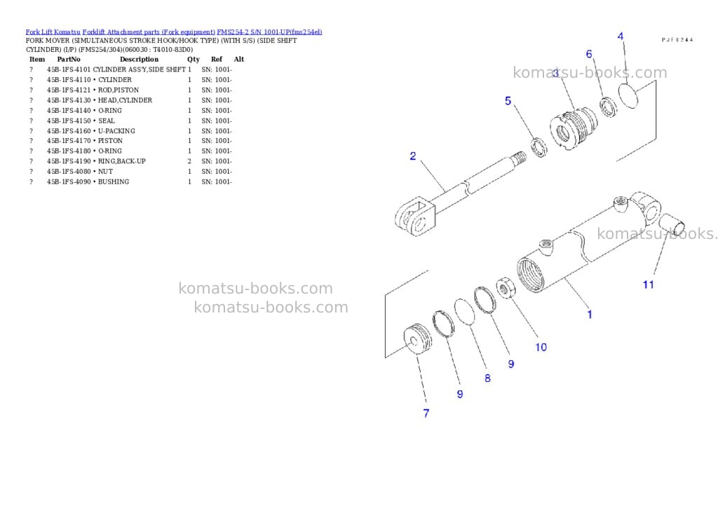 Komatsu FMS254-2 S/N 1001-UP Parts catalog cover Page 10 Komatsu FMS254-2 S/N 1001-UP Parts catalog cover Page 10