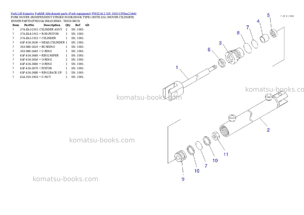 Komatsu FMS254-2 S/N 1001-UP Parts catalog cover Page 3 Komatsu FMS254-2 S/N 1001-UP Parts catalog cover Page 3