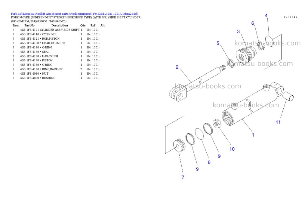 Komatsu FMS254-2 S/N 1001-UP Parts catalog cover Page 4 Komatsu FMS254-2 S/N 1001-UP Parts catalog cover Page 4
