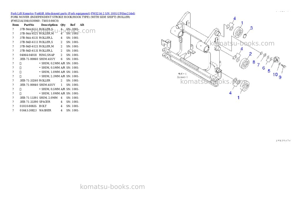 Komatsu FMS254-2 S/N 1001-UP Parts catalog cover Page 5 Komatsu FMS254-2 S/N 1001-UP Parts catalog cover Page 5