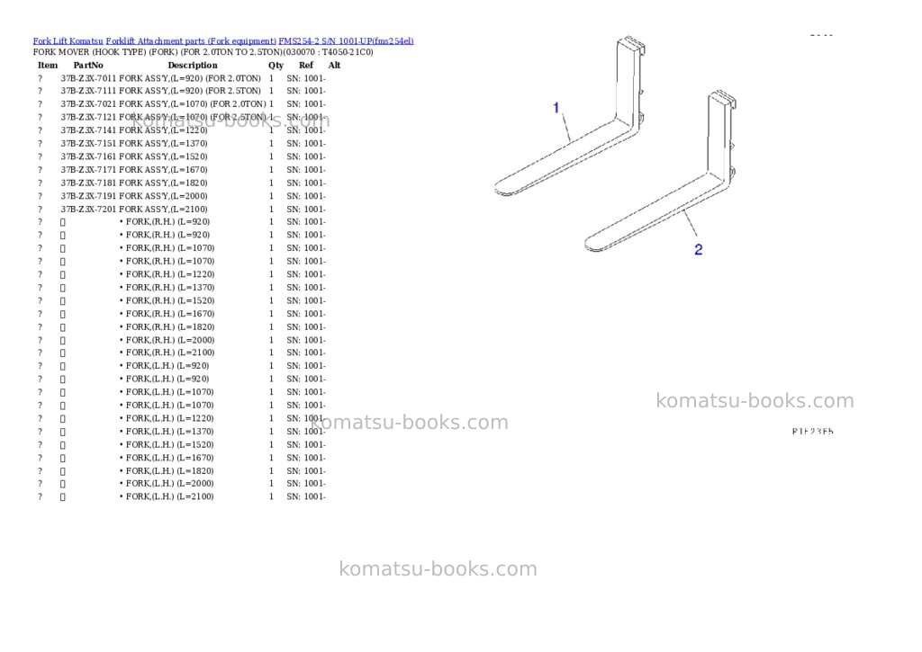 Komatsu FMS254-2 S/N 1001-UP Parts catalog cover Page 6 Komatsu FMS254-2 S/N 1001-UP Parts catalog cover Page 6
