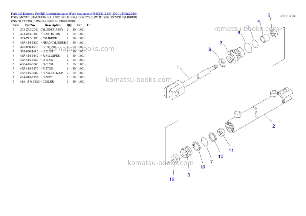Komatsu FMS254-2 S/N 1001-UP Parts catalog cover Page 9 Komatsu FMS254-2 S/N 1001-UP Parts catalog cover Page 9