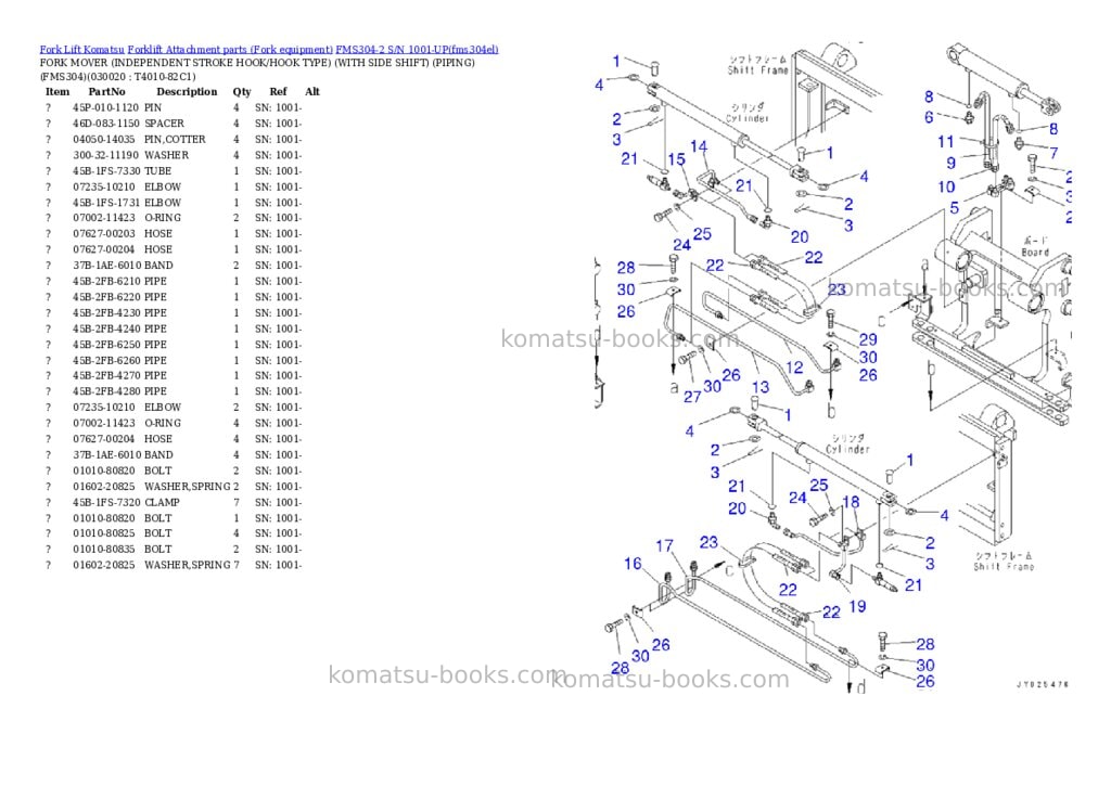 Komatsu FMS304-2 S/N 1001-UP Parts catalog cover