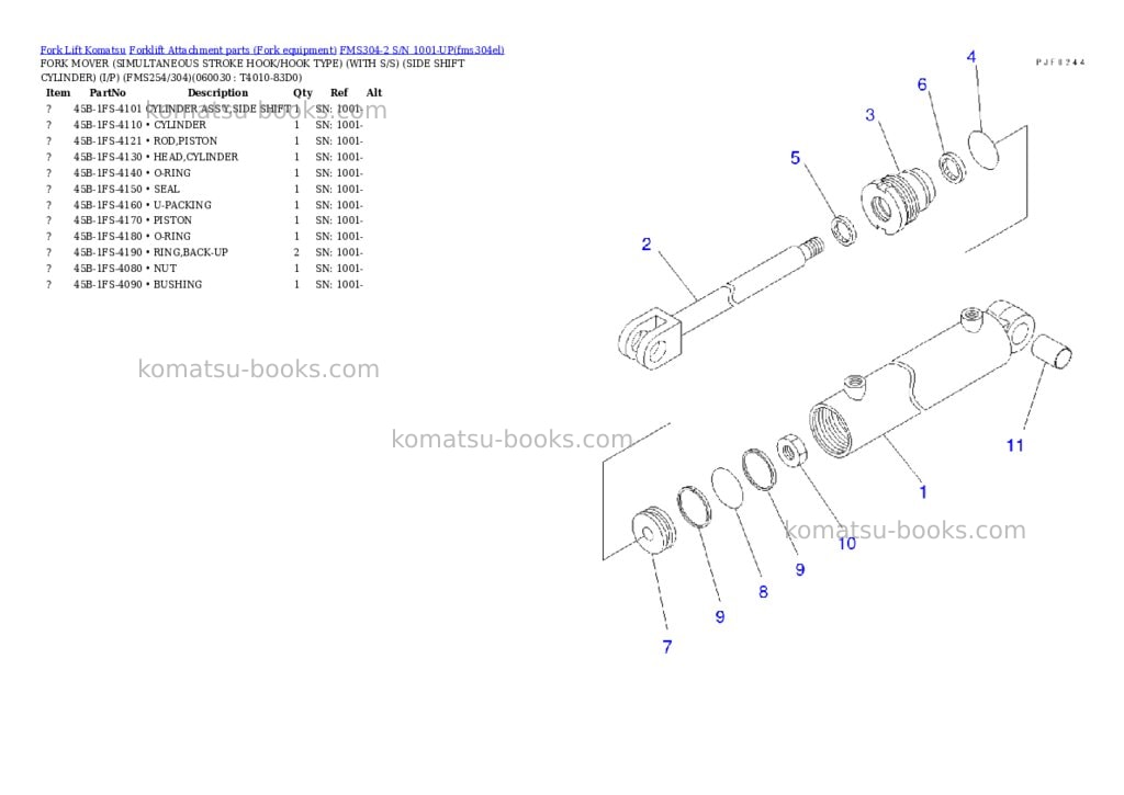 Komatsu FMS304-2 S/N 1001-UP Parts catalog cover Page 10