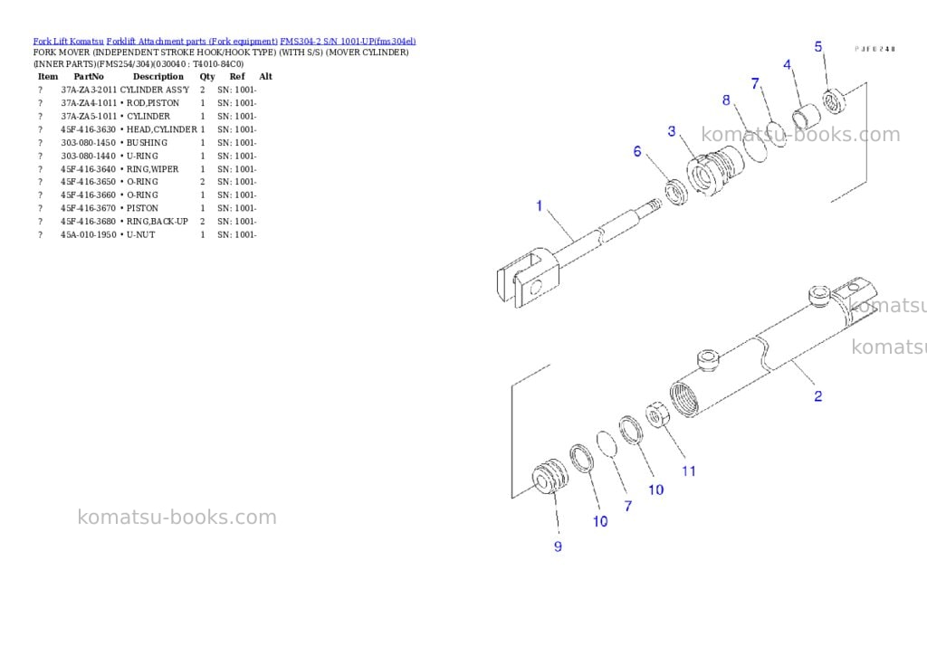 Komatsu FMS304-2 S/N 1001-UP Parts catalog cover Page 3