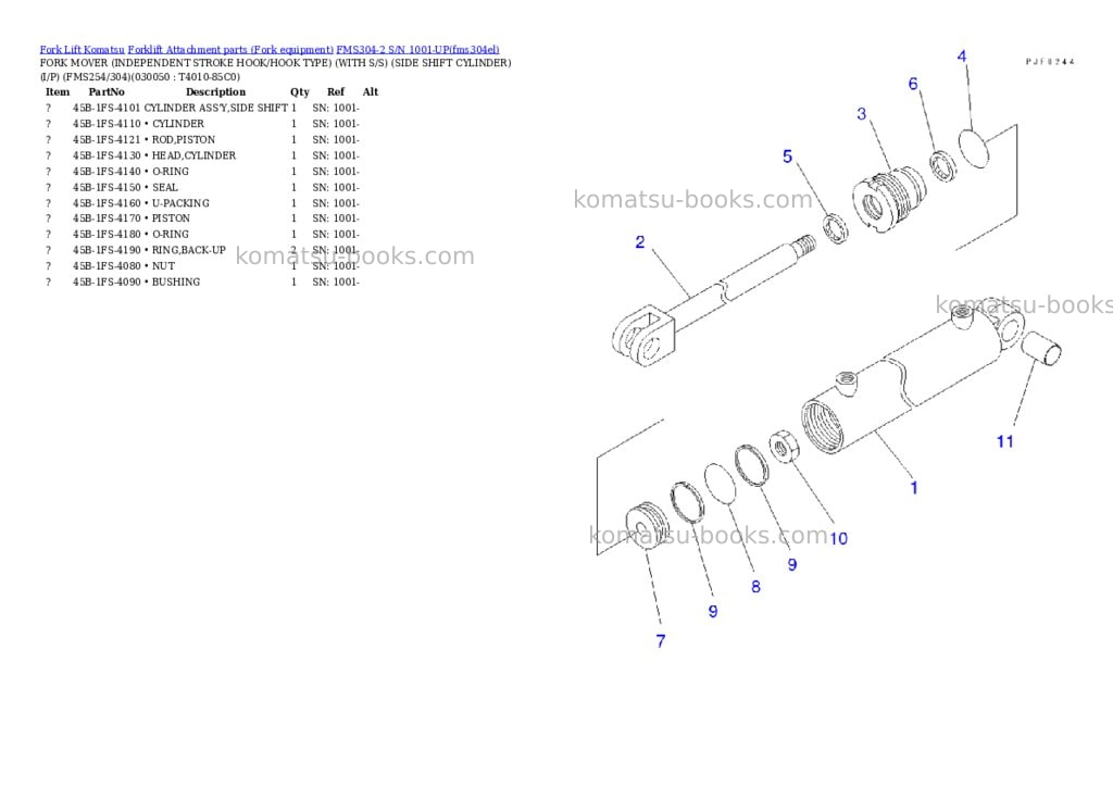 Komatsu FMS304-2 S/N 1001-UP Parts catalog cover Page 4