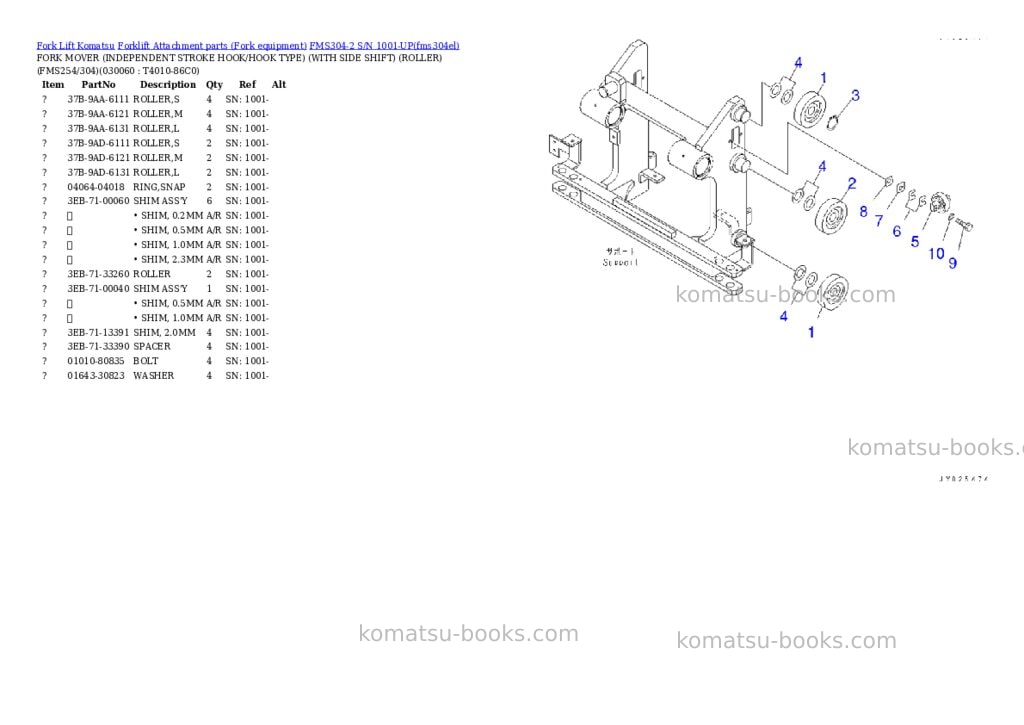 Komatsu FMS304-2 S/N 1001-UP Parts catalog cover Page 5
