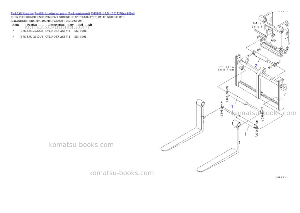 Komatsu fms408-1 s/n 1001-up Parts catalog cover Page 3 Komatsu fms408-1 s/n 1001-up Parts catalog cover Page 3